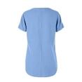 thumbnail image 7 of Gytharion Women's T-Shirts Summer Casual Short Sleeve V-Neck Top Fashion Solid Button Cotton Linen Beach Shirts for Women, 7 of 7