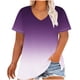 thumbnail image 1 of Camiseta de Base de Impresión de Manga Corta con Cuello en V para las Mujeres, Más Tamaño Estante de Imitación Casual Superior, 1 of 9