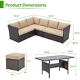 thumbnail image 4 of AECOJOY 7 Pieces Outdoor Rattan Sectional Sofa Couch with Dining Table and Protection Cover - Beige, 4 of 7
