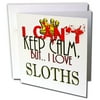 3dRose I Cant Keep Calm, Sloths - Greeting Card, 6 by 6-inch