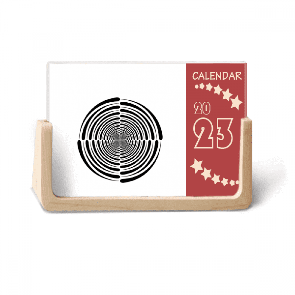 Symmetrical Dense Corrugated Lines Desk Calendar Desktop Decoration