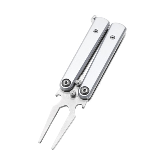 Turf Divot with Foldable Pivots & Grooves Golf Putting Green Fork for Balls Maintenance Tool