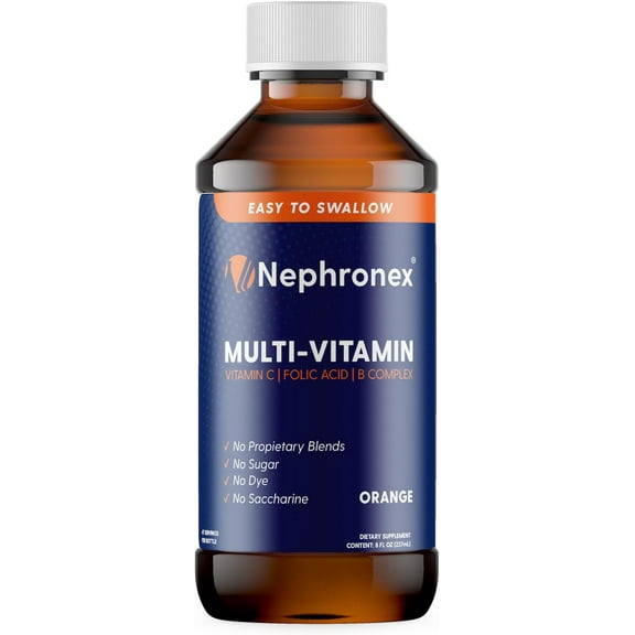 Nephronex Sugar-Free Liquid Multivitamin - Orange, 8 oz