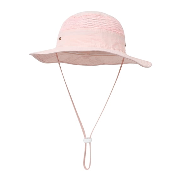 Curuila Infant Kids Girls Boys Fisherman Hat With Straps Solid Color Summer Soft Comfortable Caps Pink Size 0-1 Y