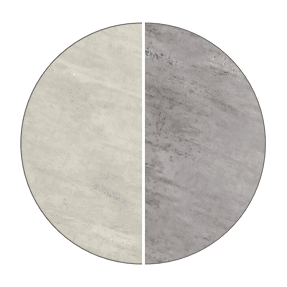 36'' Round Table Top with White or Gray Slate Reversible Laminate Top