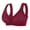 Wine Red, variant on Women Plus Size Front Closure Bra U-Back Wireless Breathable Wide Strap Everyday Bra