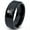 Black Bevel Polish Tungsten, variant on Tungsten Skull and Cross Bone Heart Emoji Eyes Band Ring 8mm Men Women Comfort Fit Gray Flat Cut Brushed Polished