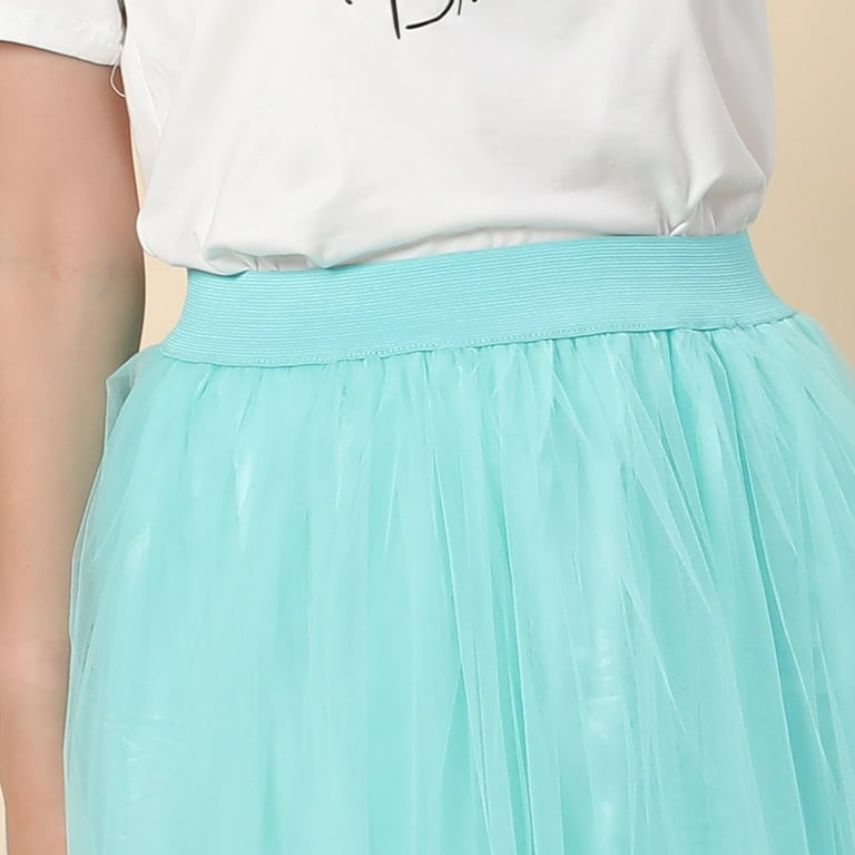 Plus size mint green tulle skirt 2025