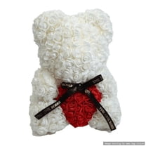 White Rose Bear - Gift for Wedding, Anniversary, Birthday, Party, Home Decor & Valentines