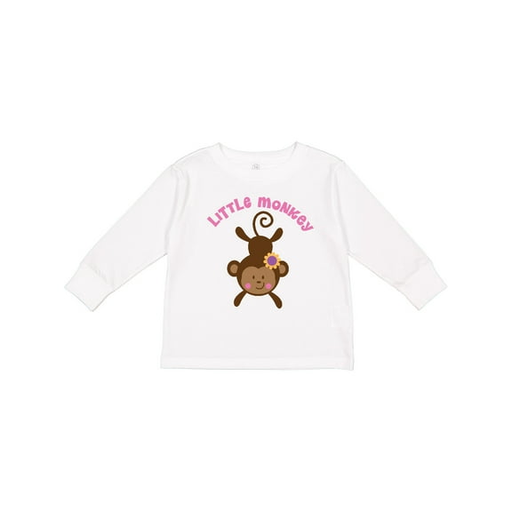 Inktastic Little Monkey Girl Girls Long Sleeve Toddler T-Shirt