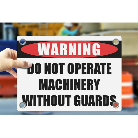 DO NOT OPERATE MACHINERY WITHOUT GUARDS | Warning Notice Caution Danger 3mm PVC Sign