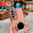 thumbnail image 4 of Compatible with Samsung Galaxy A23 4g/5g 6.6" 6D Plating Luxury Cute Astronaut Hidden Stand Holder Case Heart Cover with Camera Protection Soft Silicone Shockproof Kickstand Bumper (Pink), 4 of 12