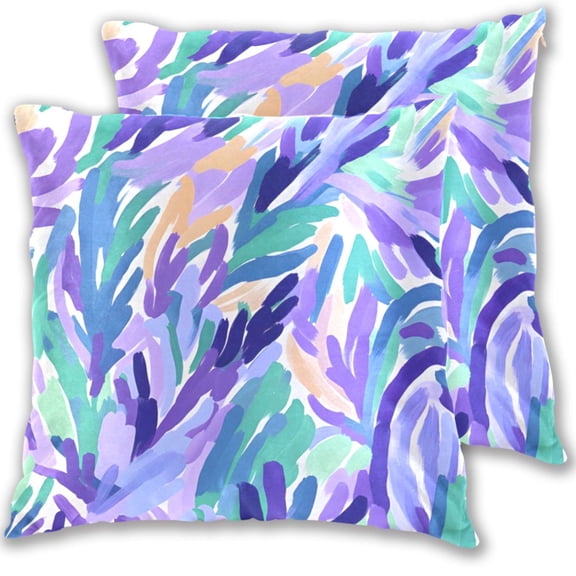 Purple Lavender Throw Pillow Covers 16x16 Inch 2 Packs Decorative Square for Living Room Couch Bed Sofa