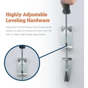 Picture Hang Solutions Adjustable J-Hooks for Frames and Mirrors 100-lb Capacity 2 Pairs per Pack