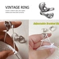 thumbnail image 2 of Btafrte Anillo Aleación Apertura Vintage para Mujer Dedal Ajustable Lazo Ganchillo (pez Koi), 2 of 9