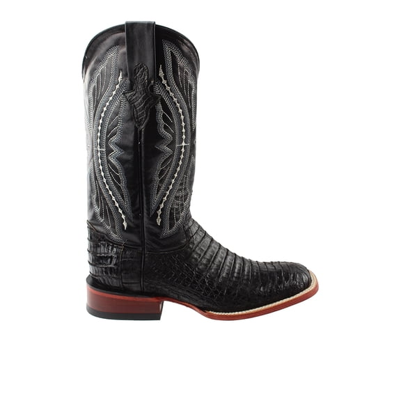 Ferrini Men's Caiman Belly Cowboy Boot Broad Square Toe Black 11 D(M) US