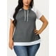 thumbnail image 2 of Sudadecon capucde talgrande pamujer Mangas cortas raglán Sudaderas con cordón deportivo gris XXL, 2 of 6