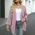 thumbnail image 4 of WFJCJPAF Clearance! Sweater for Women under $10,Fashion Women Casual Long Sleeve Long Sweater Coat Cardigan Blouse Tops - Pink L, 4 of 9