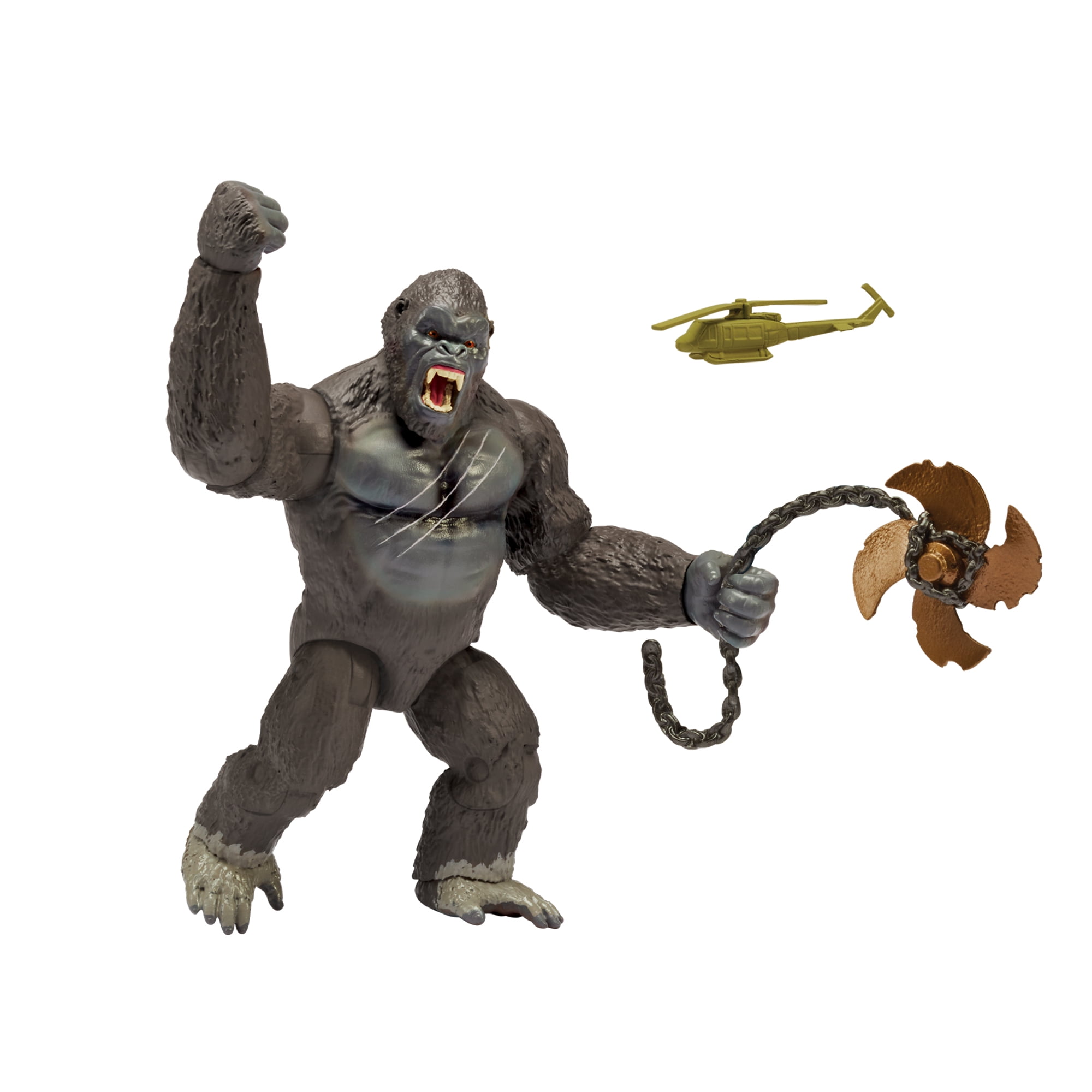 MonsterVerse 6” Ferocious Skull Island Kong Figure with Battle Damage,  Helicopter and Propeller Accessory - Walmart.com