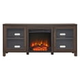 thumbnail image 3 of Evelyn&Zoe Quincy Rectangular TV Stand with Log Fireplace for TV's up to 65", Alder Brown, 3 of 14