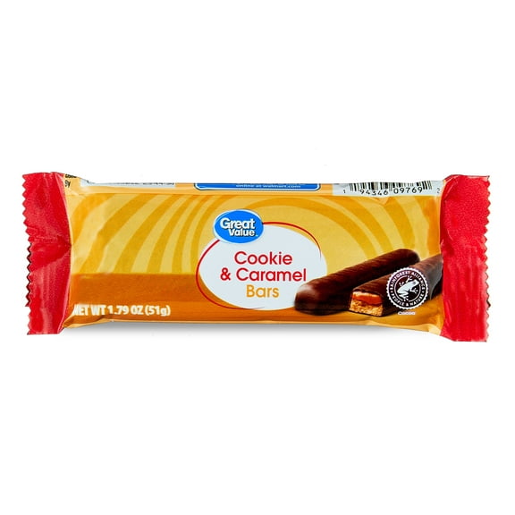 Great Value Cookie & Caramel Bars, 1.79 oz