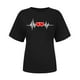 thumbnail image 4 of ICHUANYI Clearance Fashion Women Casua Printing Pullover Short Sleeve T-Shirt Tops Blouse(Black, XL) ICHUANYI WER2023081013813, 4 of 4