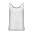 thumbnail image 6 of FRSASU Womens Tank Tops Flowy Sleeveless Summer Boho Tank Top for Women Casual Crewneck Strap Lace Camisole Shirts White, 6 of 8