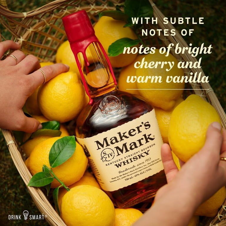 Maker's Mark, Straight Bourbon Whisky, 750 ml, 45% ABV - Walmart.com