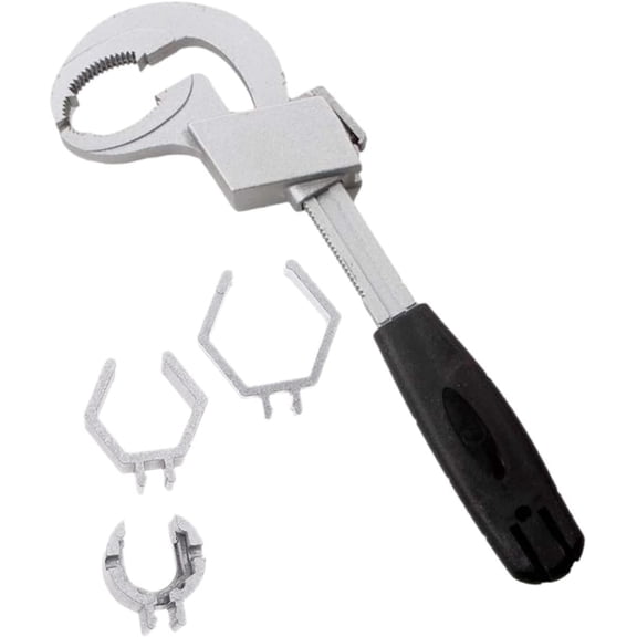 Adjustable Plumbing Wrench for Bathroom Faucet & Sink – Repair Tool with Card Slot Accessories, Easy Disassembly in Tight Spaces