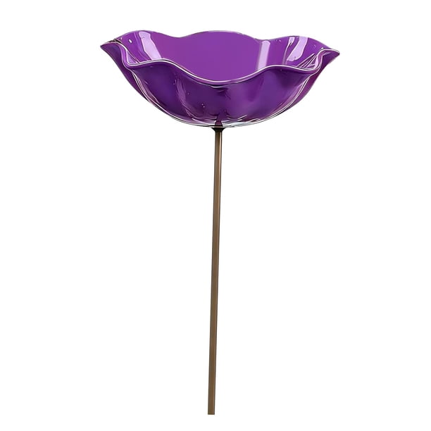 Estaca para jardín, para pájaros, fácil instalación, decoración novedosa, estaca para flores, cuenco para abejas, ideal para regalar, para Púrpura