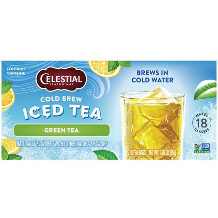 CELESTIAL SEASONINGS COLD BREW CAFFEINATED ICED GREEN TEA, 18 CT TEA BAGS