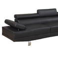 thumbnail image 3 of Benjara Cree 2 PC Modern Sectional Sofa with Chaise- Adjustable Headrests- Black, 3 of 8