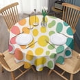 thumbnail image 3 of Colorful Spots Pattern Round Tablecloth 60" X 60",Wrinkle Wipeable Table Cloth for Kitchen Dining Room Picnic Patio Party, 3 of 6