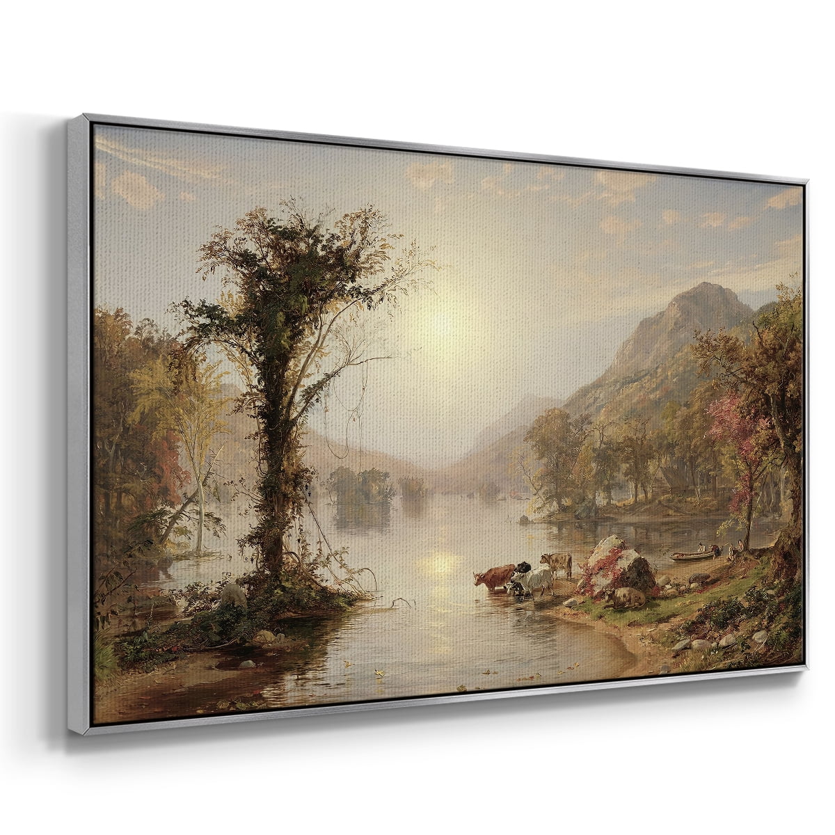 Vintage Landscape-XXII By Wexford Home Framed in Silver Wood Gallery Wrapped Canvas 25 in. x 37 in.