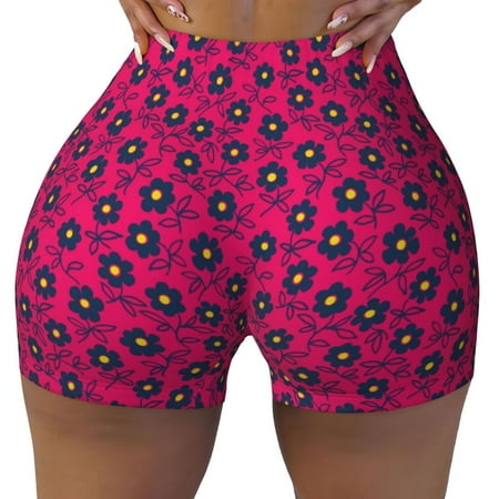 Workout Shorts Women  Floral Colorful Biker Shorts for Women Running Gym Spandex Shorts Tummy Control