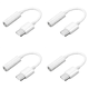 thumbnail image 1 of Adaptador de 3,5 mm a tipo C Cable auxiliar tipo C de 10 cm para teléfono blanco 4 piezas, 1 of 4