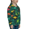 thumbnail image 3 of Kdxio Colorful Dinosaurs Pattern Boys Athletic Unisex Boys Girls Hoodie with Pocket Sweatshirts-Large, 3 of 6