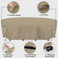 thumbnail image 5 of Waterproof Curved Outdoor Sectional Cover - UV Resistant Windproof Patio Sectional Sofa Covers for Deck, Lawn and Backyard, Heavy Duty Furniture Covers (150Lx36Dx38Hx112FL, Camel), 5 of 15