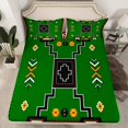 thumbnail image 2 of Erosebridal Green Aztec Sheet Set King,Hippie Boho King Sheet Sets,4pcs, 2 of 7