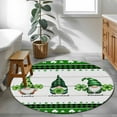 thumbnail image 4 of Three Leafs Washable Area Rug&nbsp;3 ft Gnome Green Leaf White Wood Striped Plaid Lucky Soft Round&nbsp;Rugs for Living Room, Non Slip Carpet for Bedroom&nbsp;Entryway Dining Room, 4 of 9