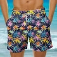 thumbnail image 2 of BiZtdJrK Back to College Sales, Men's Hawaiian Beach Shorts Casual Drawstring Quick Dry Swim Trunks 2025 Summer Holiday Tropical Shorts with Pockets Multicolor L, 2 of 6