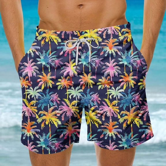 Blczomt Shorts for Men Casual Elastic Waist Board Beach Holiday Drawstring Shorts Men,L