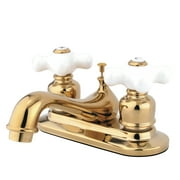 Kingston Brass KB602PX Restoration 4 in. Centerset Bathroom Faucet, Polished Brass