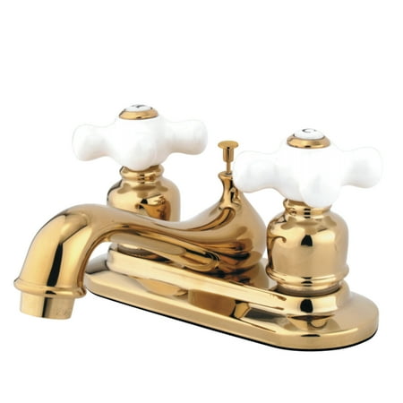 4 Inch Lavatory Faucet Polished Brass - Kingston Brass KB602PX 4-Inch Centerset Lavatory Faucet, Polished Brass