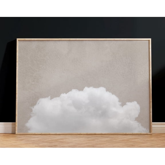 Beige Cloud Wall Art Print, Neutral Wall Art, Minimalist Landscape Poster, Above Bed Decor, Sky Wall Decor, Above Bed Print, Living Room Wall Art, Modern Wall Decor, 8x12 UNFRAMED