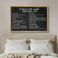 thumbnail image 4 of IDEA4WALL Framed Canvas Print 12 Rules for Living Your Best Life Inspirational Guide Illustrations Wall Art Contemporary Relax/Calm Artwork for Living Room, Bedroom, Office - 24"x36" NATURAL, 4 of 5