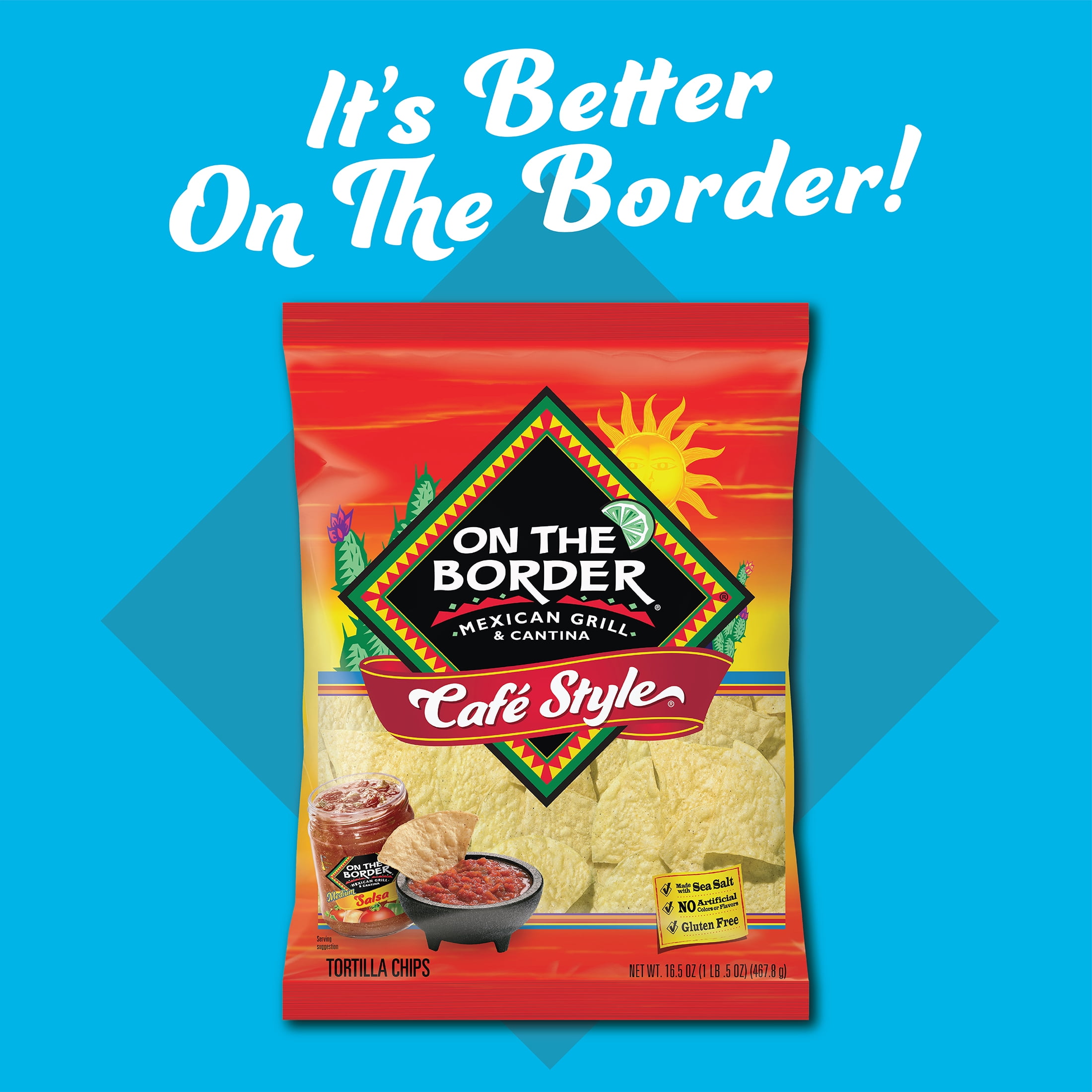 On The Border Café Style Tortilla Chips - 15oz : Target