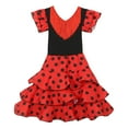 thumbnail image 6 of Kiijoy Toddler Girls Polka Dots Layered Dance Dress Tassels V Neck Flutter Sleeve Dress, 6 of 6