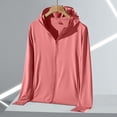 thumbnail image 2 of Garbnen M-4XL Womens Sun Protection Jacket Long Sleeve Full Zip Hoodie Womens with Pockets Summer Camping Going Out Sun Shirts for Women with Thumb Holes Red M, 2 of 5