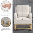 thumbnail image 6 of 27.5 "W Nursery Rocking Chairs, Modern Accent High Back Glider Chair with 1 Lumbar Pillow and 2 Side Pockets, Rocker Armchair for Living Room Bedroom, Beige, 6 of 9